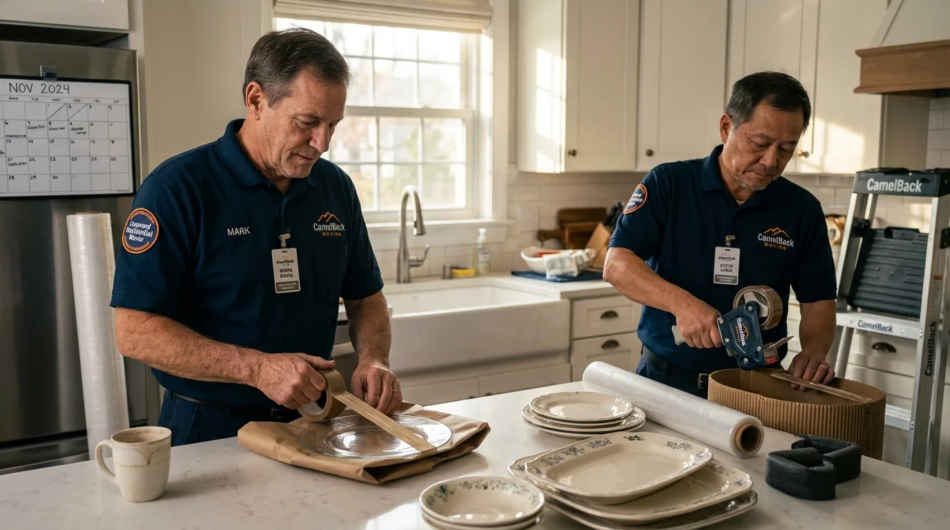 Professional crew packing kitchen dishware in Hanceville, AL